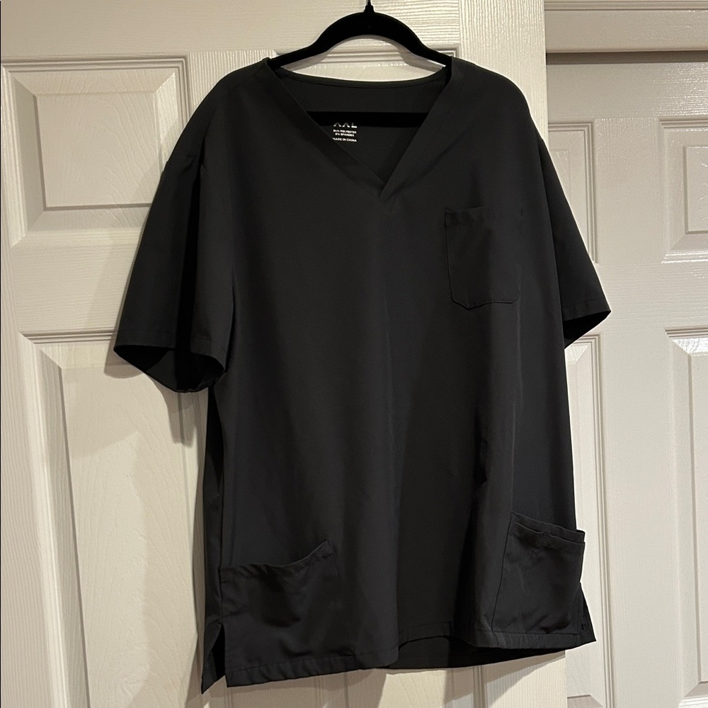 Gray Women’s V-Neck Scrub Top